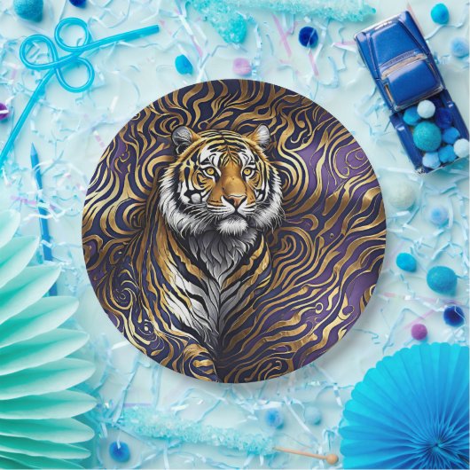 Tiger Abstrakt Art Pappteller (Party)
