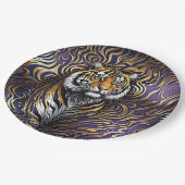 Tiger Abstrakt Art Pappteller (Schrägansicht)