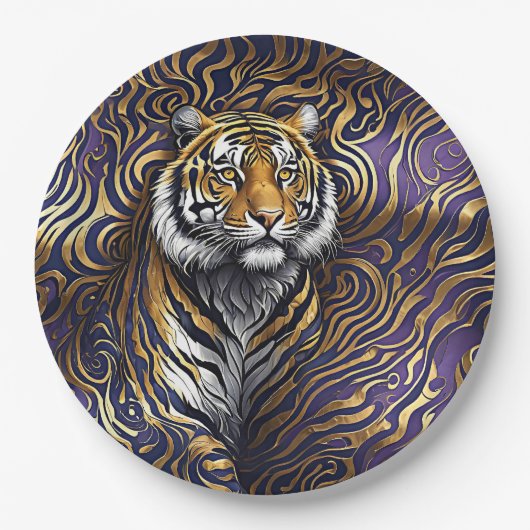 Tiger Abstrakt Art Pappteller (Vorderseite)
