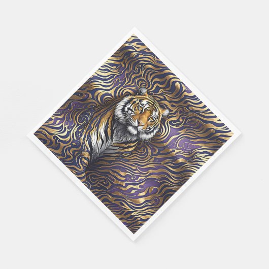 Tiger Abstrakt Art Serviette (Ecke)