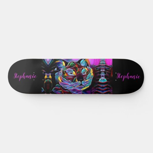 Tiger Abstrakt Girls Personalisiert Skateboard (Horizontal)