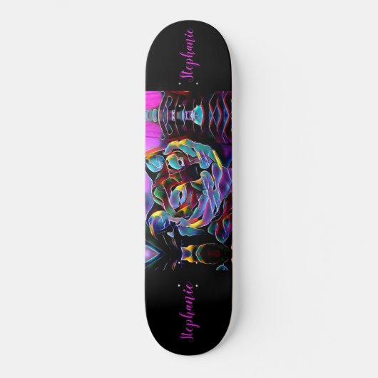 Tiger Abstrakt Girls Personalisiert Skateboard (Vorderseite)