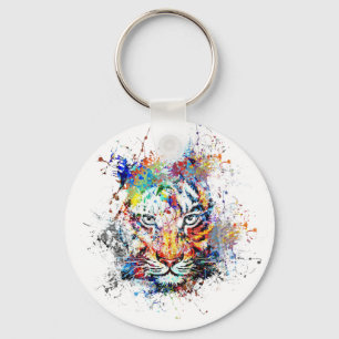 Tiger-Abstraktkunst-Gemälde Schlüsselanhänger