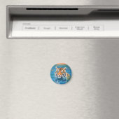 Tiger, Abzeichen, Magnet, bemalt, bunte Kunst Magnet (In Situ (Geschirrspüler))