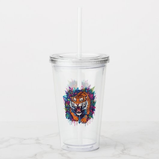 Tiger Acryltrinkbecher (Vorderseite)