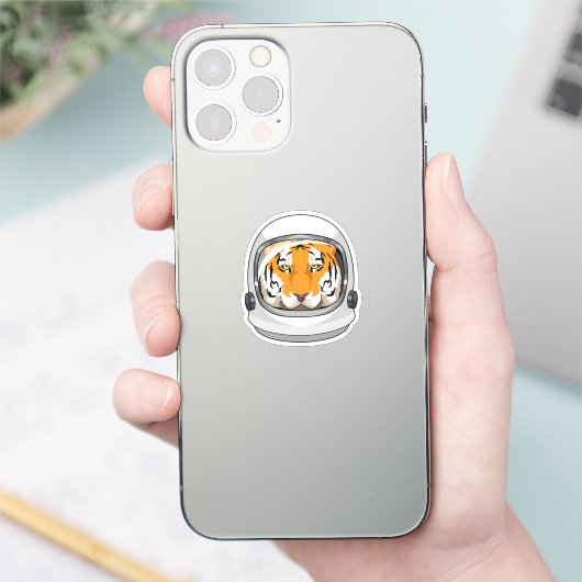 Tiger als Astronaut mit Helm Aufkleber (Telefon)