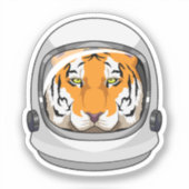 Tiger als Astronaut mit Helm Aufkleber (Vorderseite)