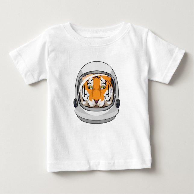 Tiger als Astronaut mit Helm Baby T-shirt (Vorderseite)