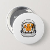 Tiger als Astronaut mit Helm Button (Vorne & Hinten)