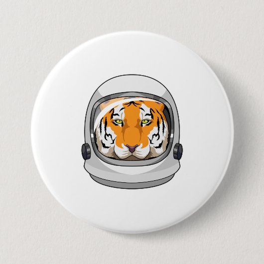 Tiger als Astronaut mit Helm Button (Vorderseite)