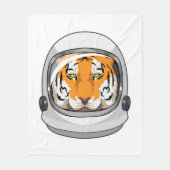 Tiger als Astronaut mit Helm Fleecedecke (Vorderseite)