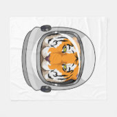 Tiger als Astronaut mit Helm Fleecedecke (Vorderseite (Horizontal))