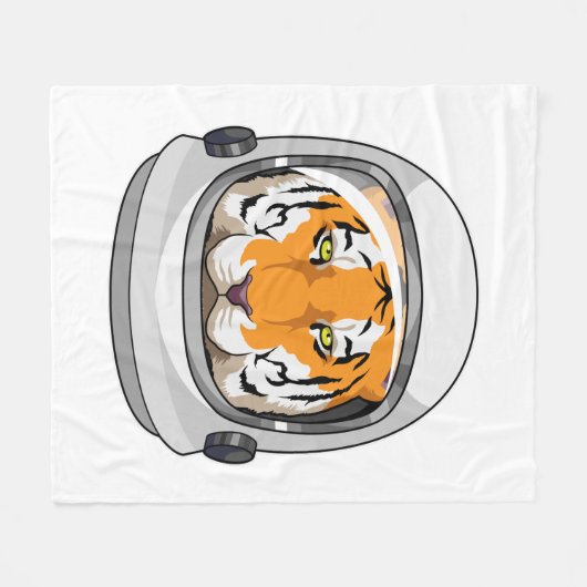 Tiger als Astronaut mit Helm Fleecedecke (Vorderseite (Horizontal))