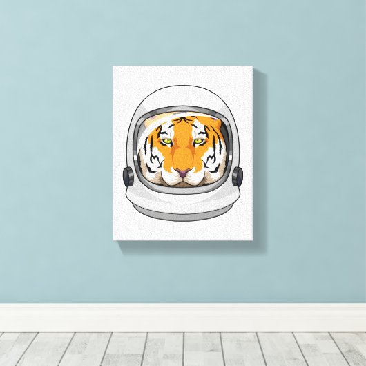 Tiger als Astronaut mit Helm Leinwanddruck (Insitu (Holzboden))