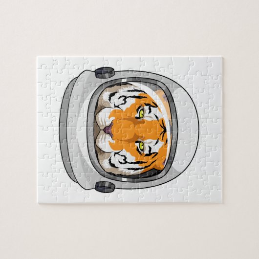 Tiger als Astronaut mit Helm Puzzle (Horizontal)