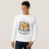 Tiger als Astronaut mit Helm Sweatshirt (Vorne ganz)