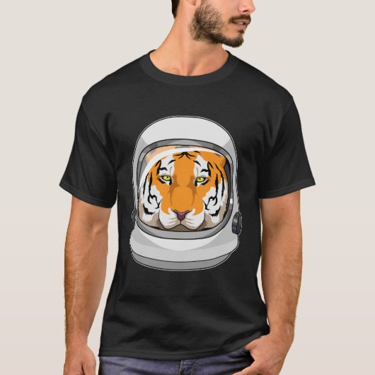 Tiger als Astronaut mit Helm T-Shirt (Vorderseite)