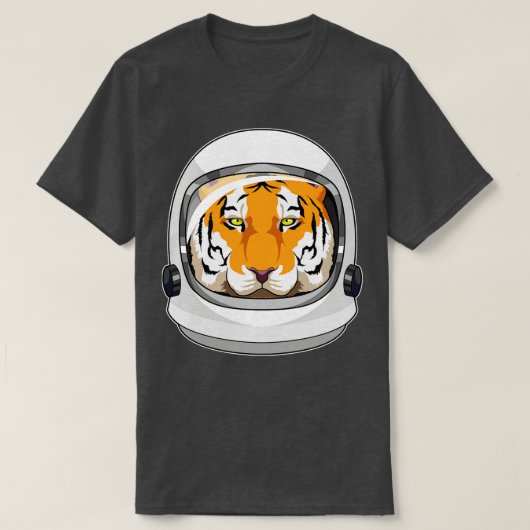 Tiger als Astronaut mit Helm T-Shirt (Design vorne)