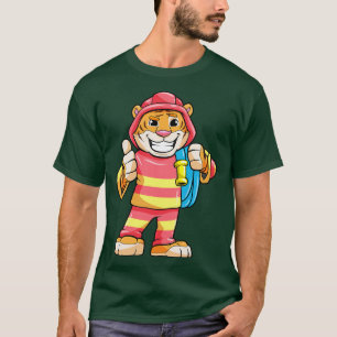 Tiger als Feuerwehrmann mit Schlauch T-Shirt