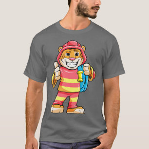 Tiger als Feuerwehrmann mit Schlauch T-Shirt