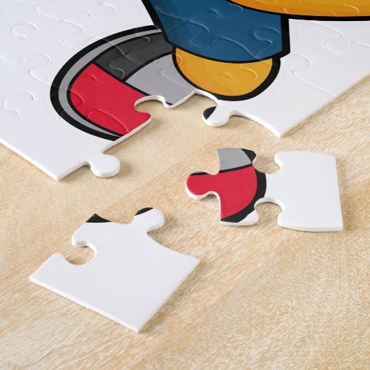 Tiger als Fußballspieler mit Fußball Puzzle (Seite)