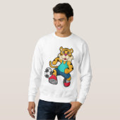 Tiger als Fußballspieler mit Fußball Sweatshirt (Vorne ganz)