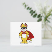 Tiger als Held mit Maske & Kap Postkarte (Stehend Vorderseite)
