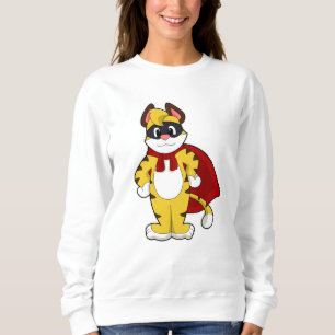 Tiger als Held mit Maske & Kap Sweatshirt