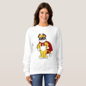 Tiger als Held mit Maske & Kap Sweatshirt (Vorne ganz)