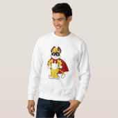 Tiger als Held mit Maske & Kap Sweatshirt (Vorne ganz)