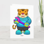 Tiger als Mechaniker mit Schlüssel Karte (Rückseite)