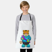 Tiger als Mechaniker mit Schlüssel Schürze (Getragen)