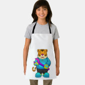 Tiger als Mechaniker mit Schlüssel Schürze (Insitu)