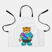 Tiger als Mechaniker mit Schlüssel Schürze (Vorderseite)