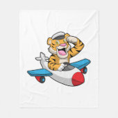 Tiger als Pilot in Flugzeuge Fleecedecke (Vorderseite)