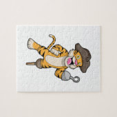 Tiger als Pirate mit Holzbein und Hooker Hand Puzzle (Horizontal)