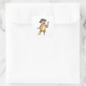 Tiger als Pirate mit Holzbein und Hooker Hand Quadratischer Aufkleber (Tasche)