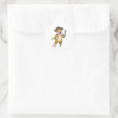 Tiger als Pirate mit Holzbein und Hooker Hand Runder Aufkleber (Tasche)