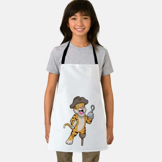 Tiger als Pirate mit Holzbein und Hooker Hand Schürze (Insitu)