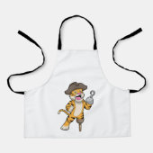 Tiger als Pirate mit Holzbein und Hooker Hand Schürze (Vorderseite)