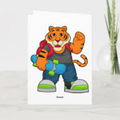 Tiger als Skater mit Skateboard Karte (Rückseite)