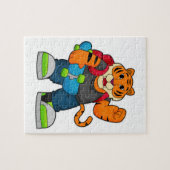 Tiger als Skater mit Skateboard Puzzle (Horizontal)