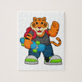 Tiger als Skater mit Skateboard Puzzle (Vertikal)