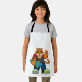 Tiger als Skater mit Skateboard Schürze (Insitu)