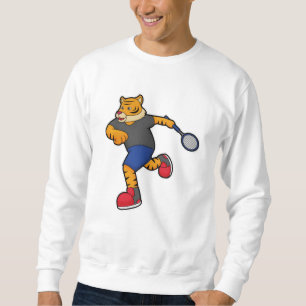 Tiger als Tennisspieler mit Tennisschläger Sweatshirt