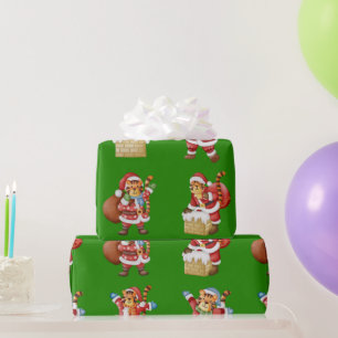 Tiger als Weihnachten Wiederholung Muster-Design Geschenkpapier