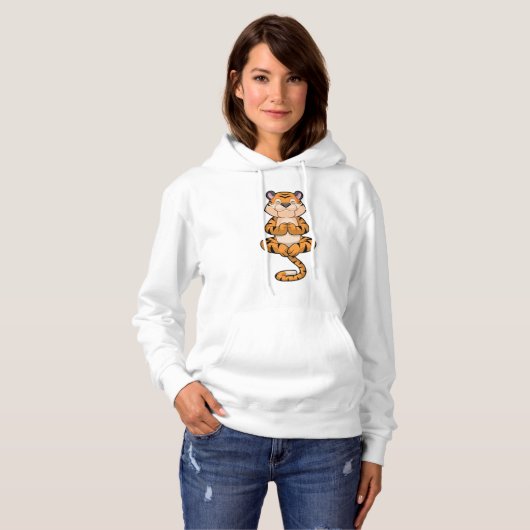 Tiger an der Yoga-Fitness Hoodie (Vorne ganz)