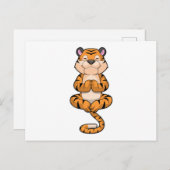 Tiger an der Yoga-Fitness Postkarte (Vorne/Hinten)