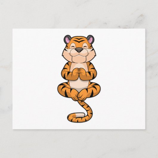 Tiger an der Yoga-Fitness Postkarte (Vorderseite)