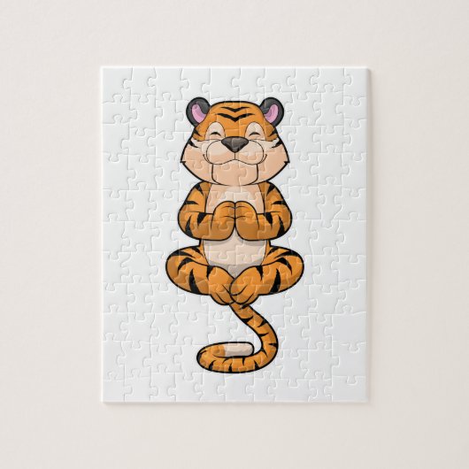 Tiger an der Yoga-Fitness Puzzle (Vertikal)